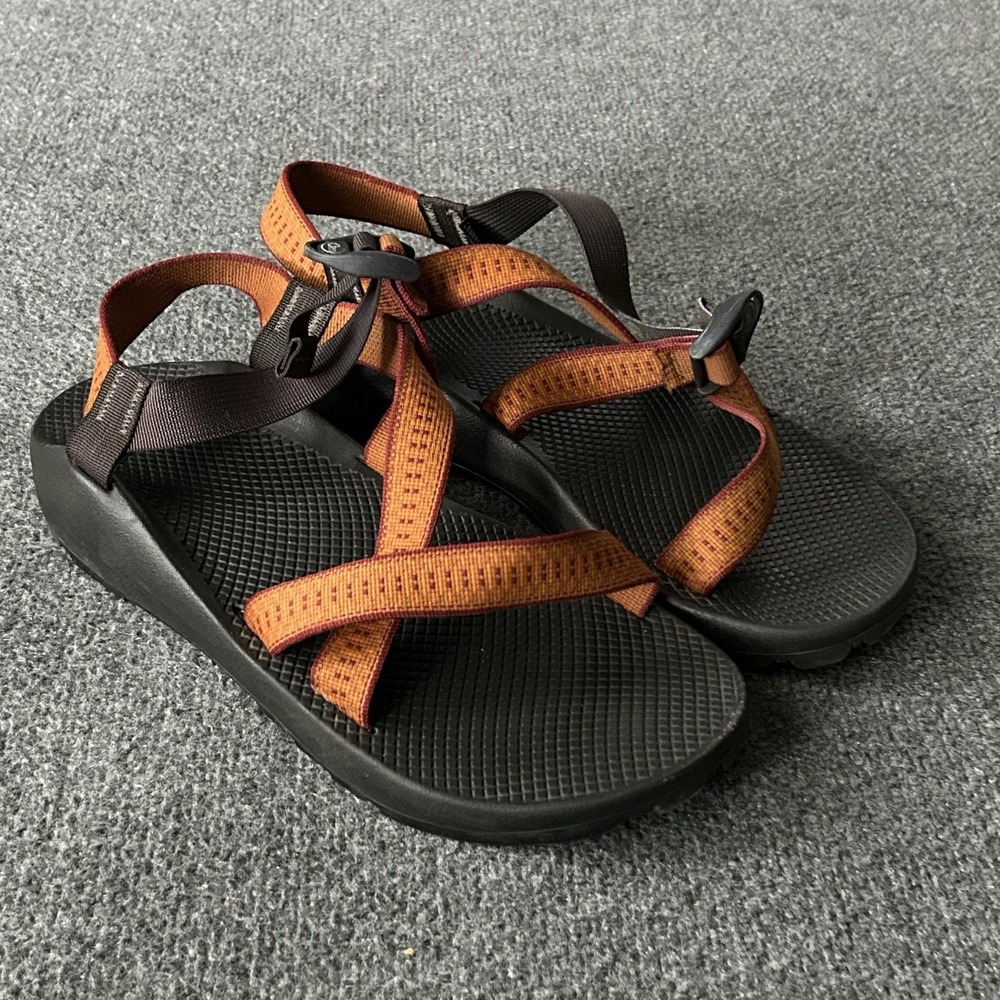 Chaco Z/1 Classic Sandals Mens 13 Orange Brown Webbing Strap Hiking Outdoor